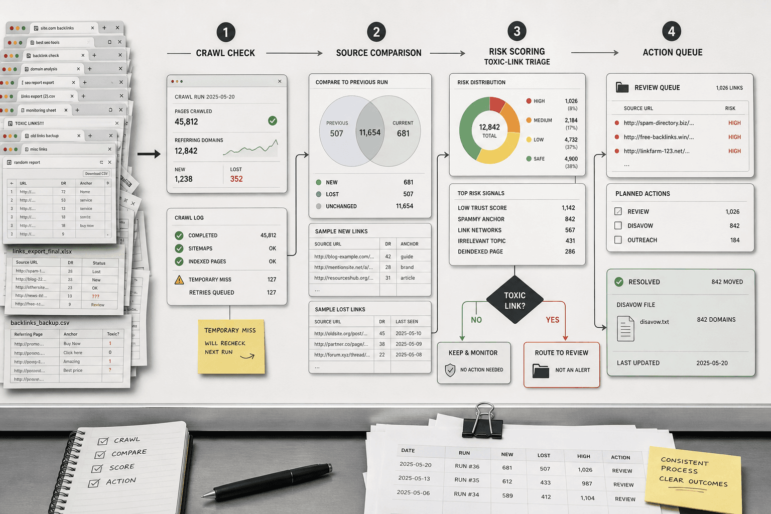 Our Backlink Monitoring Workflow for Toxic Backlinks - Mygomseo